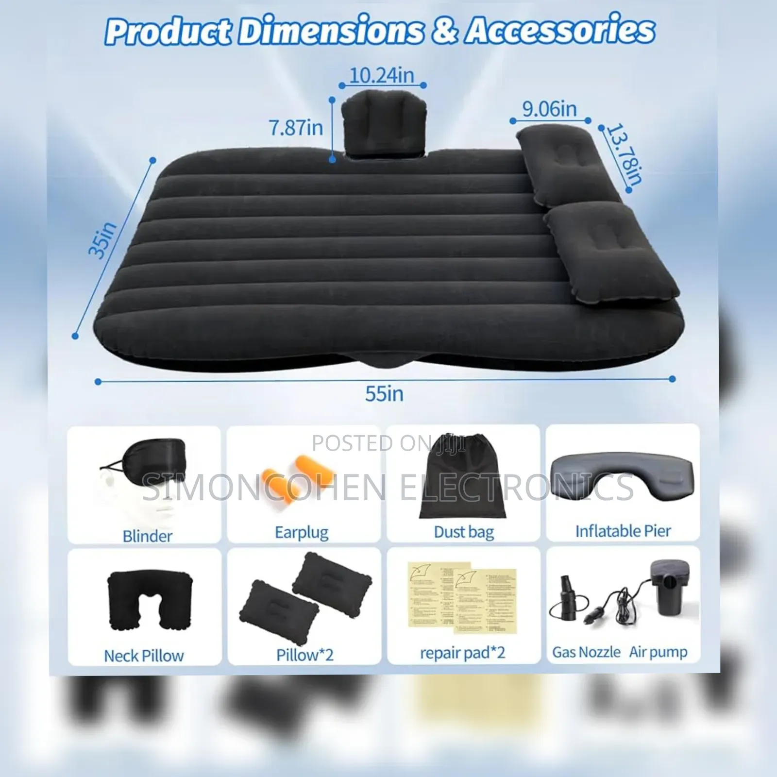 Portable Inflatable Car Back Seat Bed