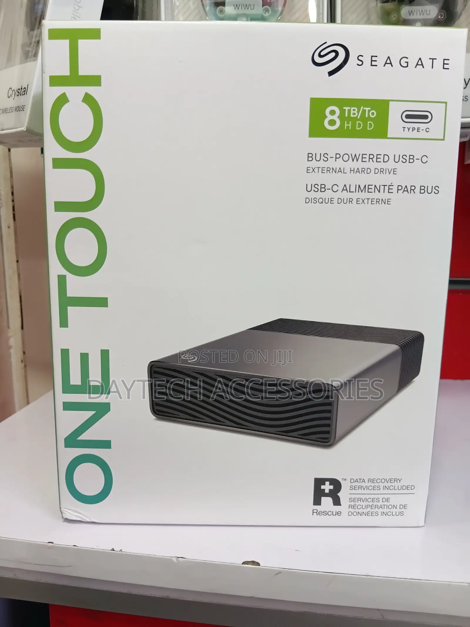 The Seagate One Touch 8TB USB-C Desktop External Hard Drive.