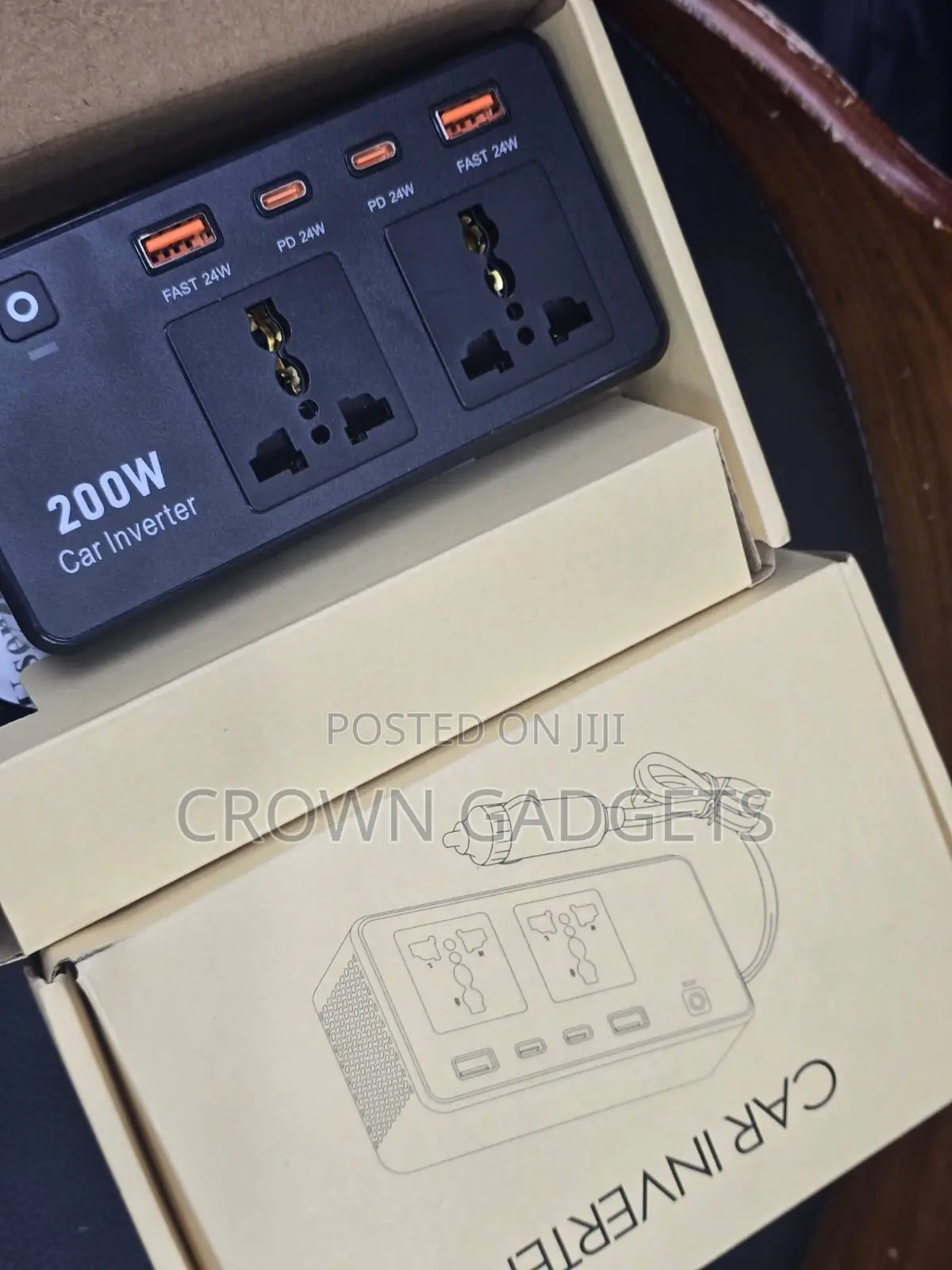 200W Car Charger Inverter With Dual AC USB Fast Charging