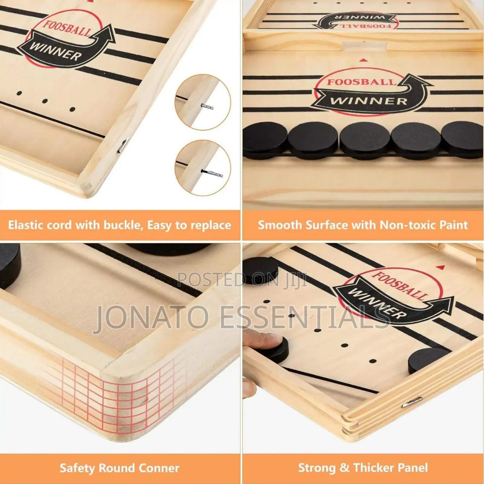 Wooden Fast Sling Puck Winner Board Game 2 Player Interactive Toy