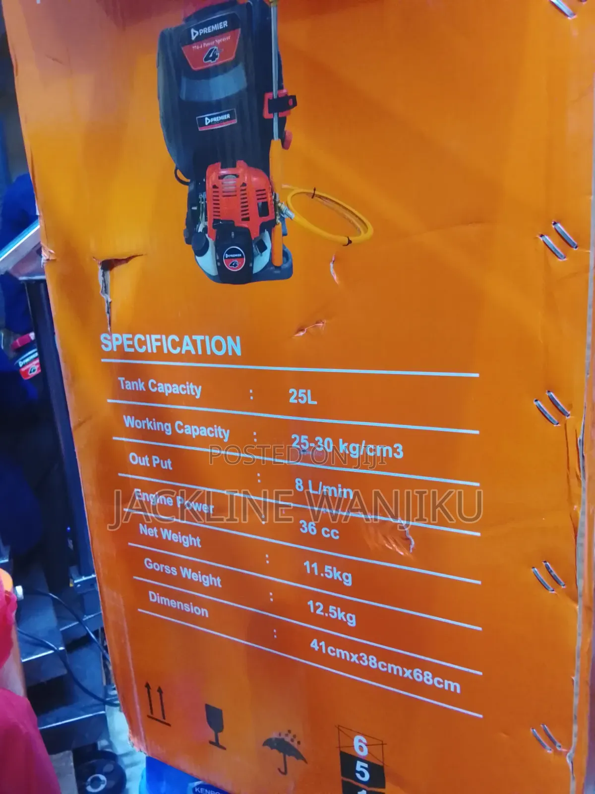 High Quality Premier 25L Petrol Power Knapsack Power Sprayer 36cc