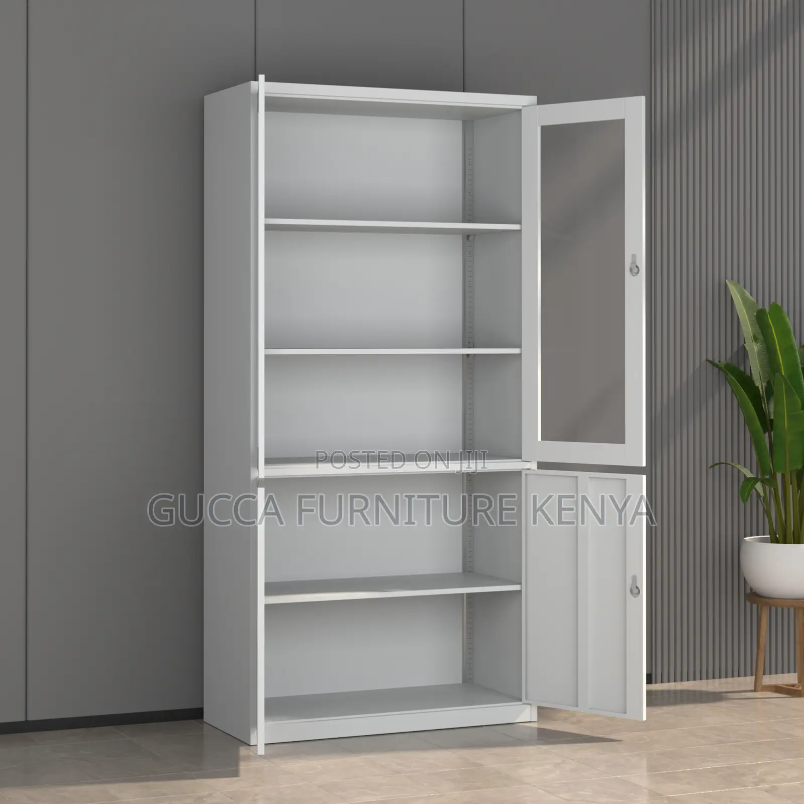 2-Door Half Glass Staffroom File Cabinet.