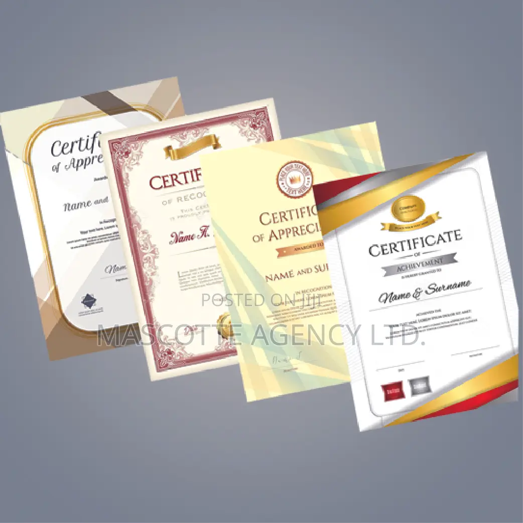 A4 Certificates
