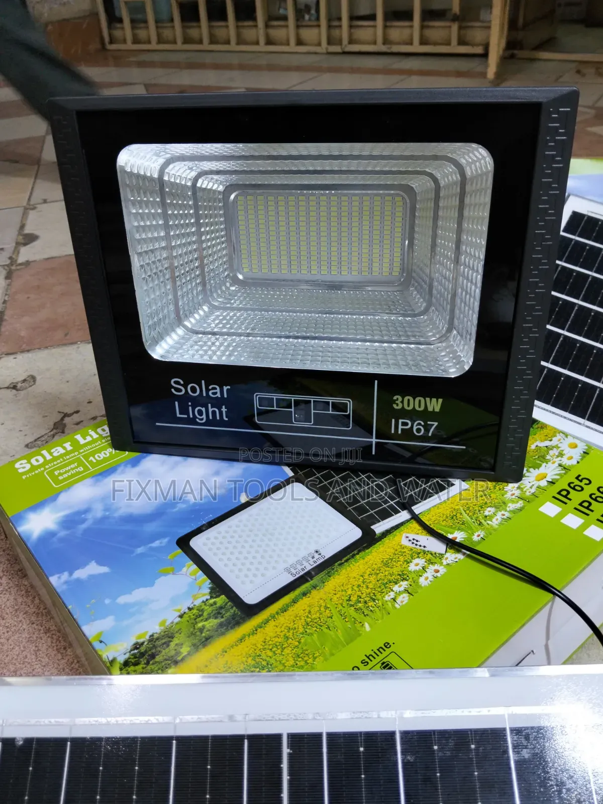 Big Span Led Solar Flood Light 300 Watts 16 HRS Set With Panel