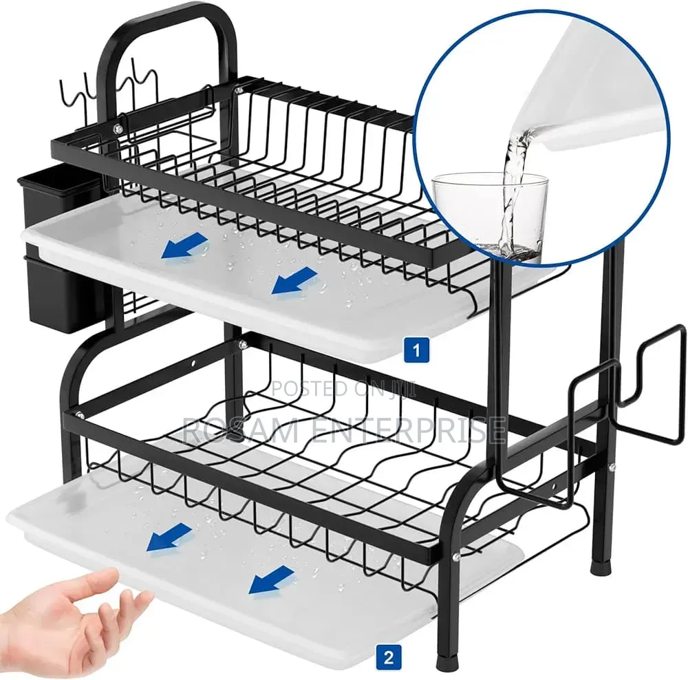 2 Tier Carbon Dish Rack