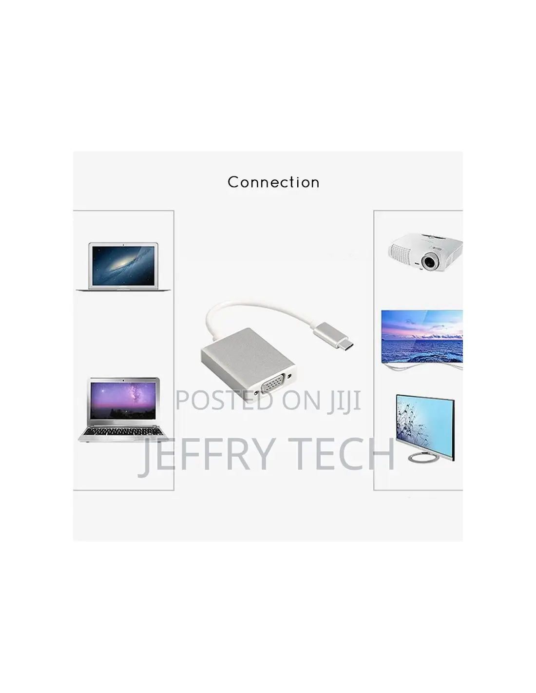 USB 3.1 Type C to VGA Female Adapter Cable for Macbook 12 Inch Chrome