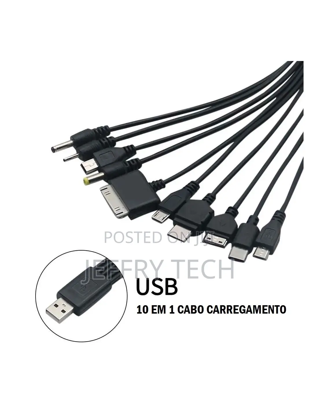 Universal 10 in 1 Multi USB Charger Cable Adapter for Mobile Phone PSP