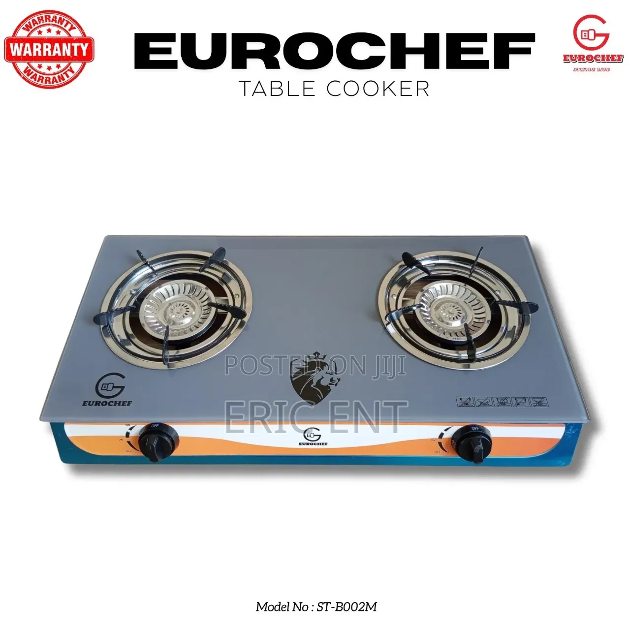 Eurochef ST-B002M 2 Burner Tabletop Gas Stove