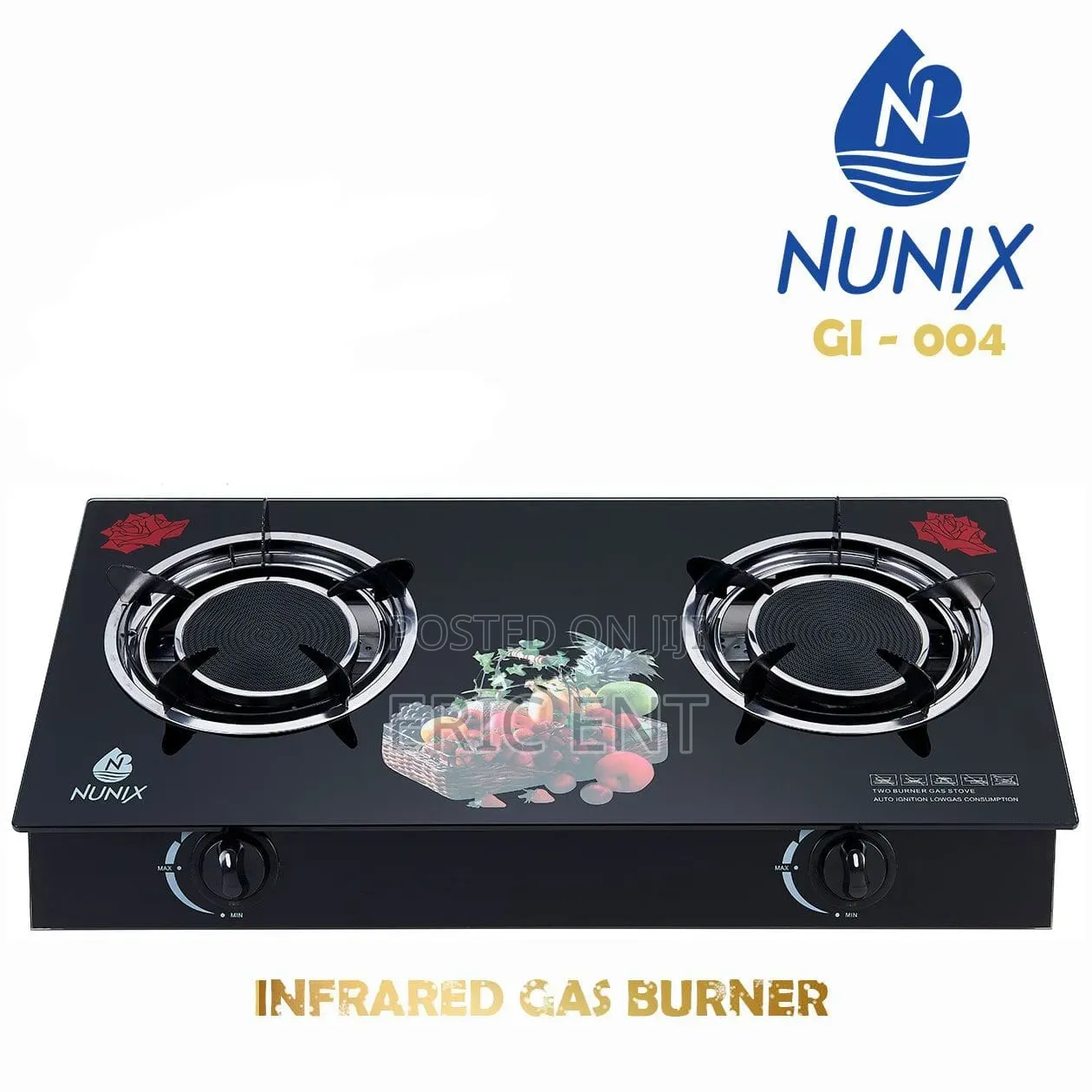 Nunix -2 Burner Glass Infrared Stove GI-004