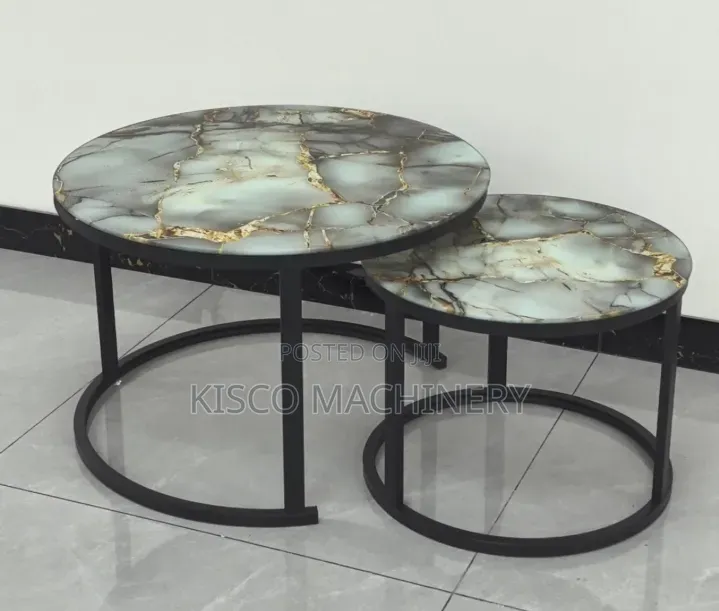 Luxury 2-in-1 Glass Marble Nesting Coffee Table for Living Room