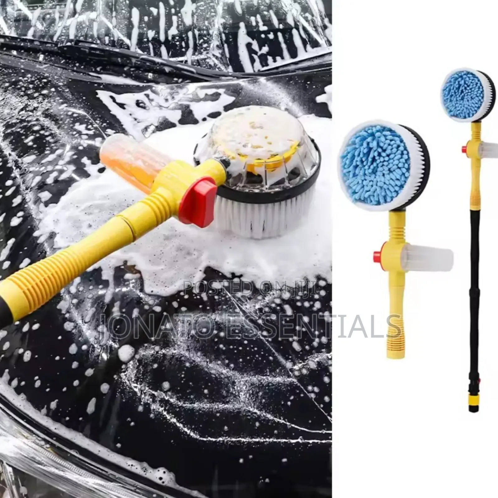 360 Rotating Car Wash Brush With Soap Dispenser Extension Rod
