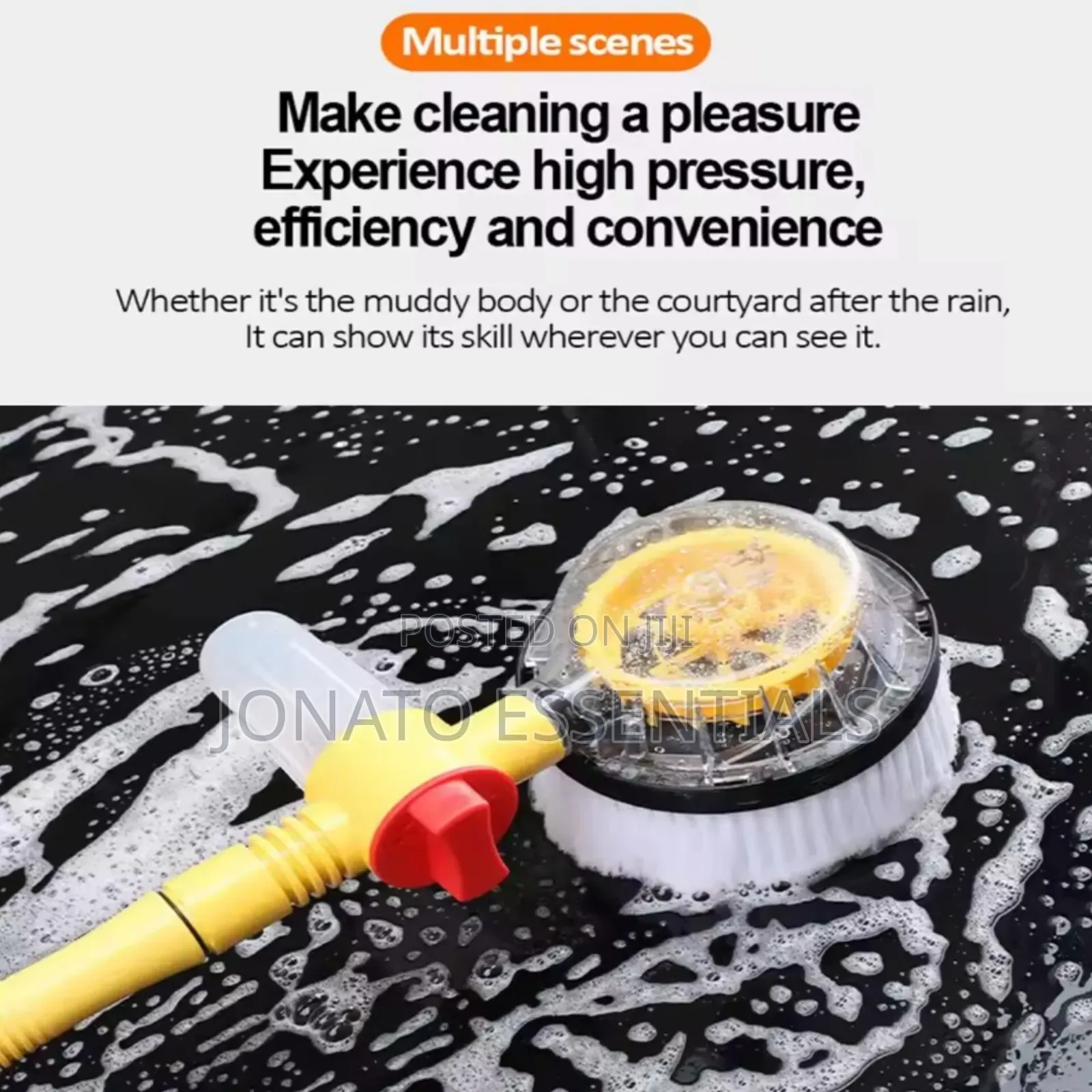 360 Rotating Car Wash Brush With Soap Dispenser Extension Rod