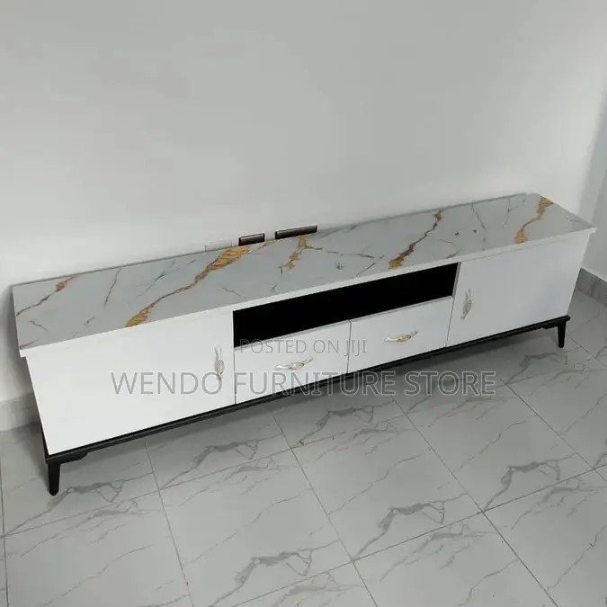TV STAND : Bambi Marble Effect Modern Television Stand