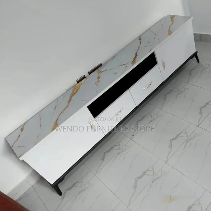 TV STAND : Bambi Marble Effect Modern Television Stand
