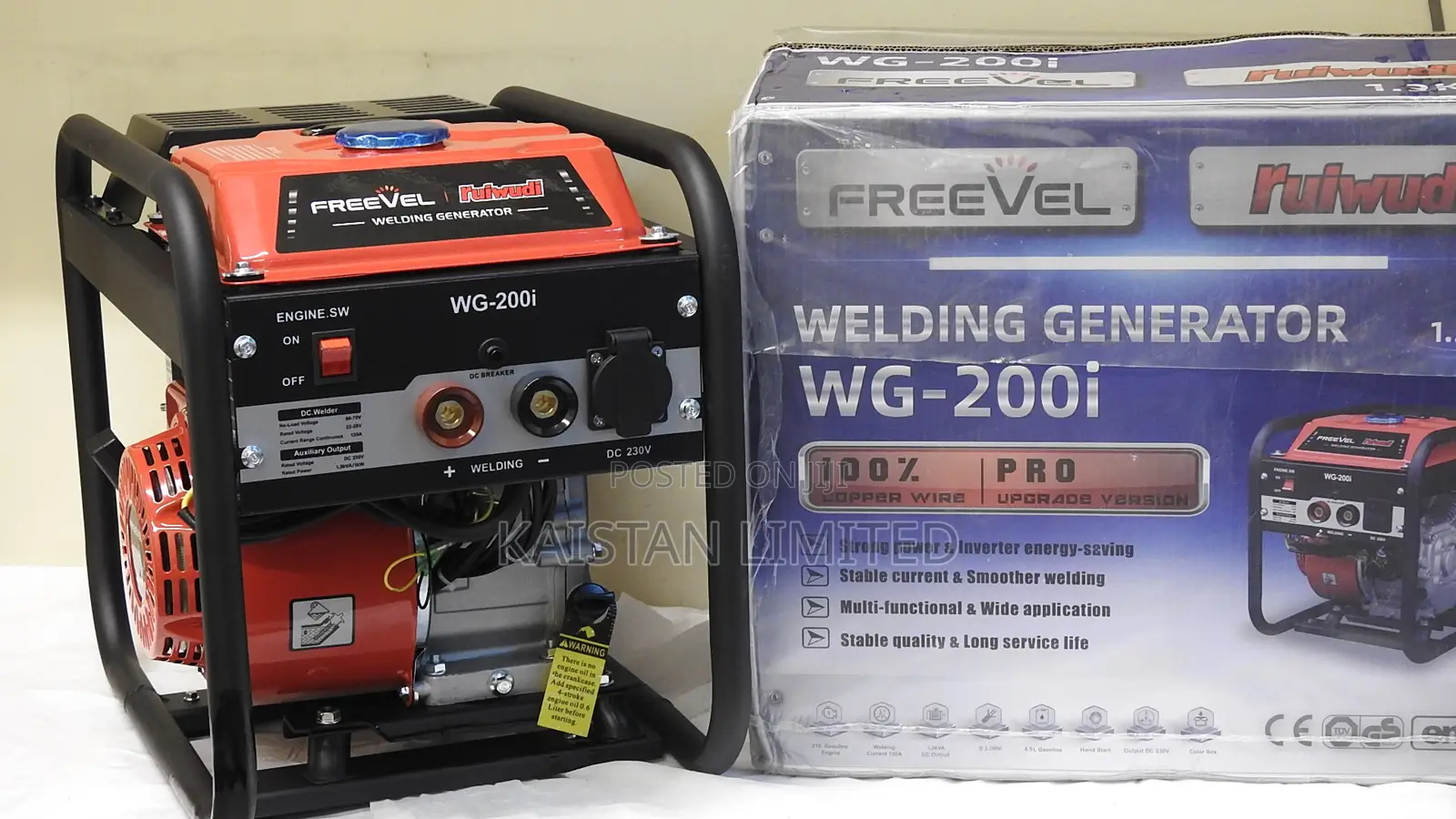 FREEVEL WG200 Petrol Welding Generator 120A Heavy Duty