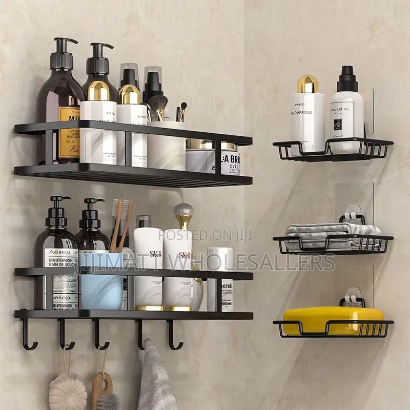 5Pcs Rustproof Shower Corner Caddy Wall Mounted Shower Organizer