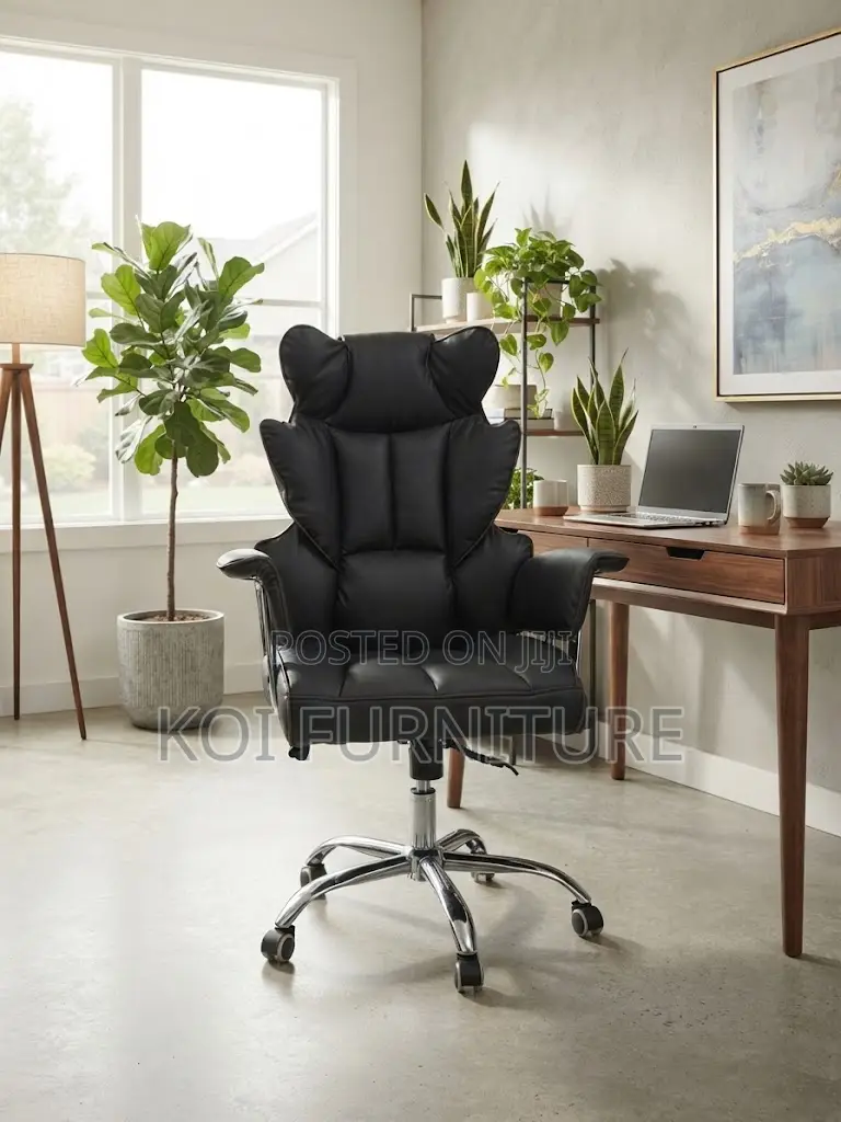 Office Chairs; Executive High Back Leather Seat With Butterly Backrest