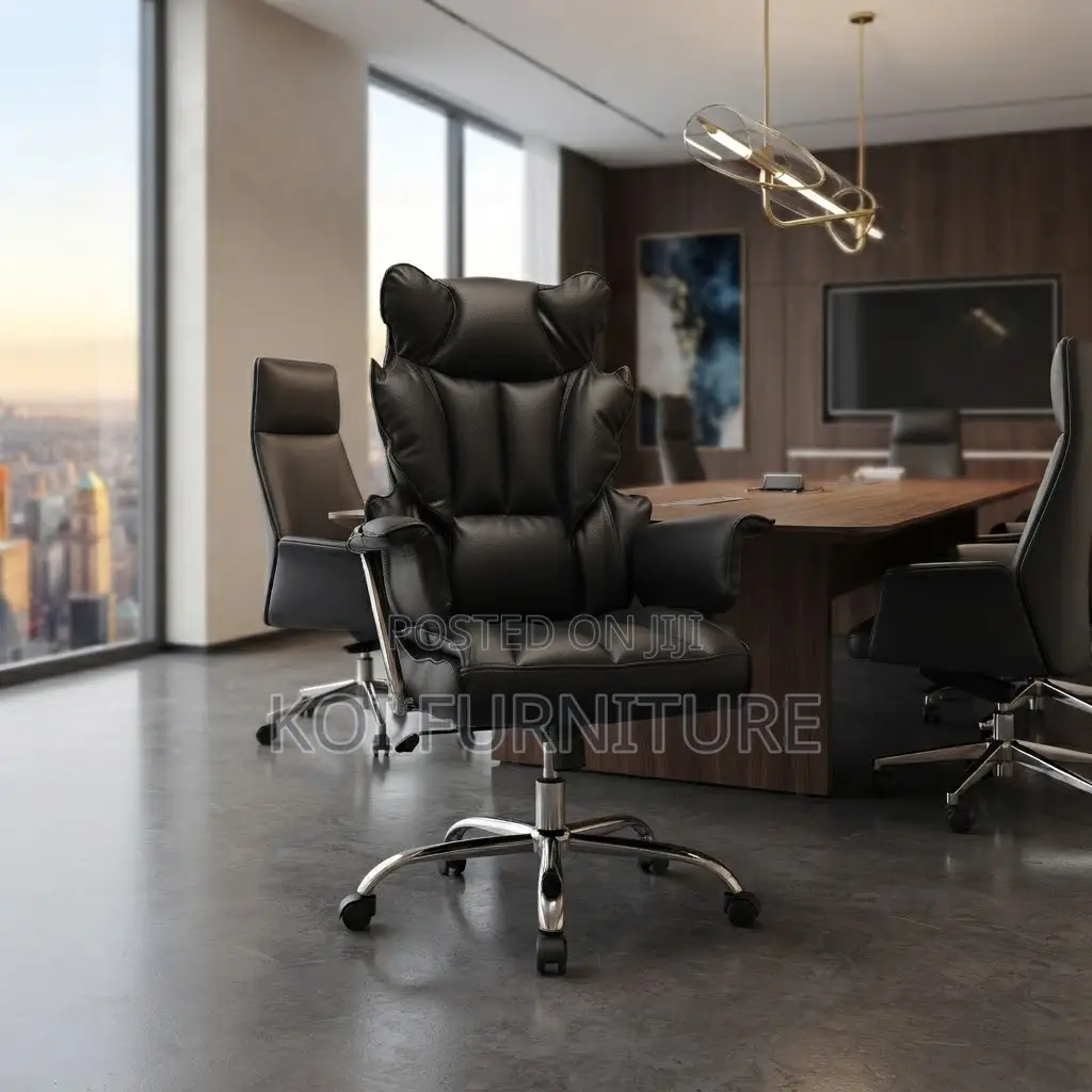 Office Chairs; Executive High Back Leather Seat With Butterly Backrest