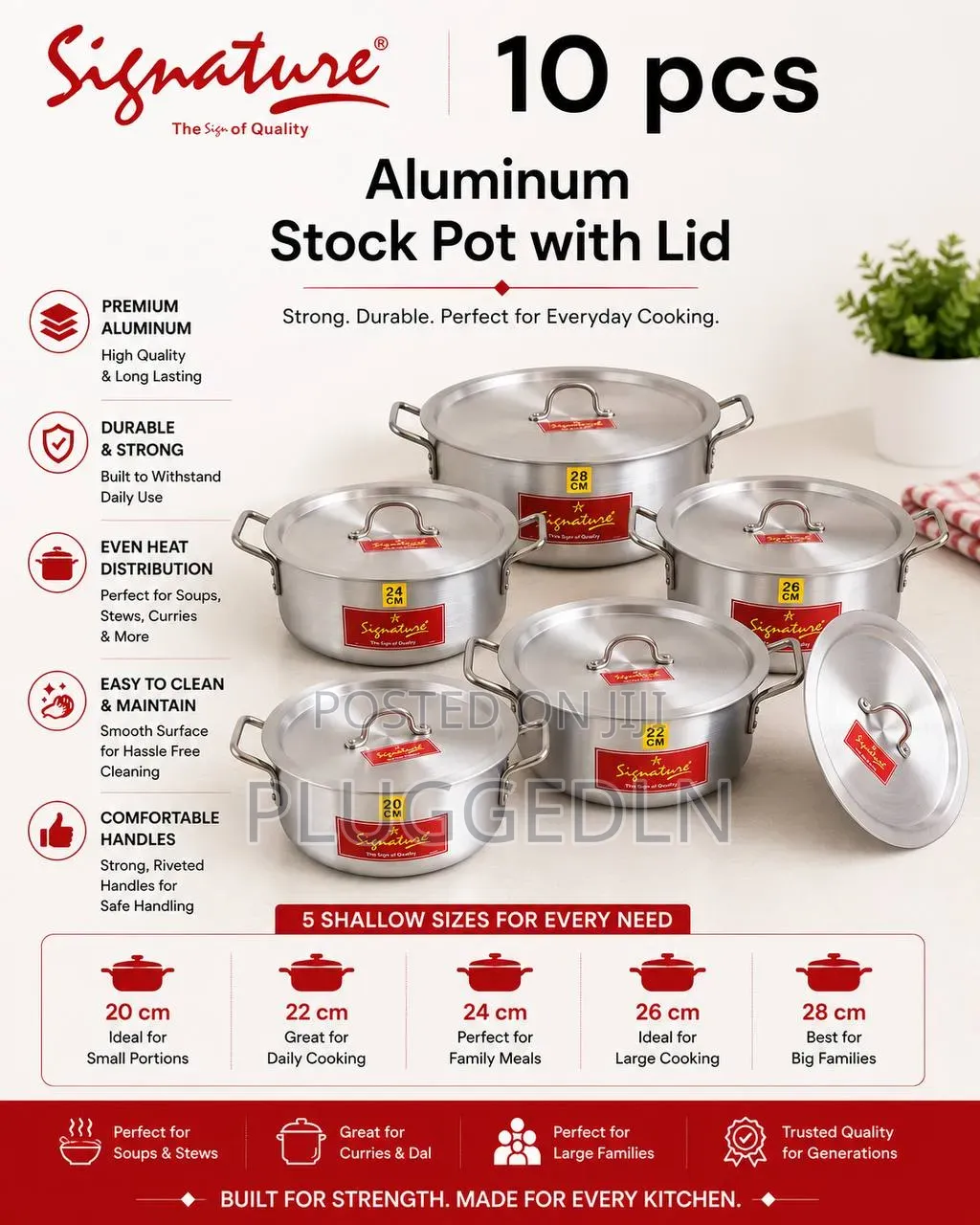 10pcs Aluminum Stock Pot Set