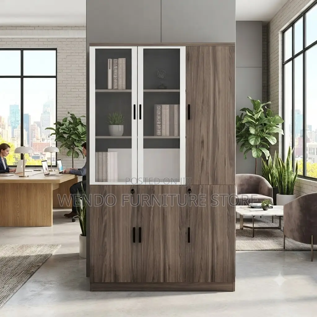 Office Cabinet; Three Doors Wooden Executive Document Storage Cabinet