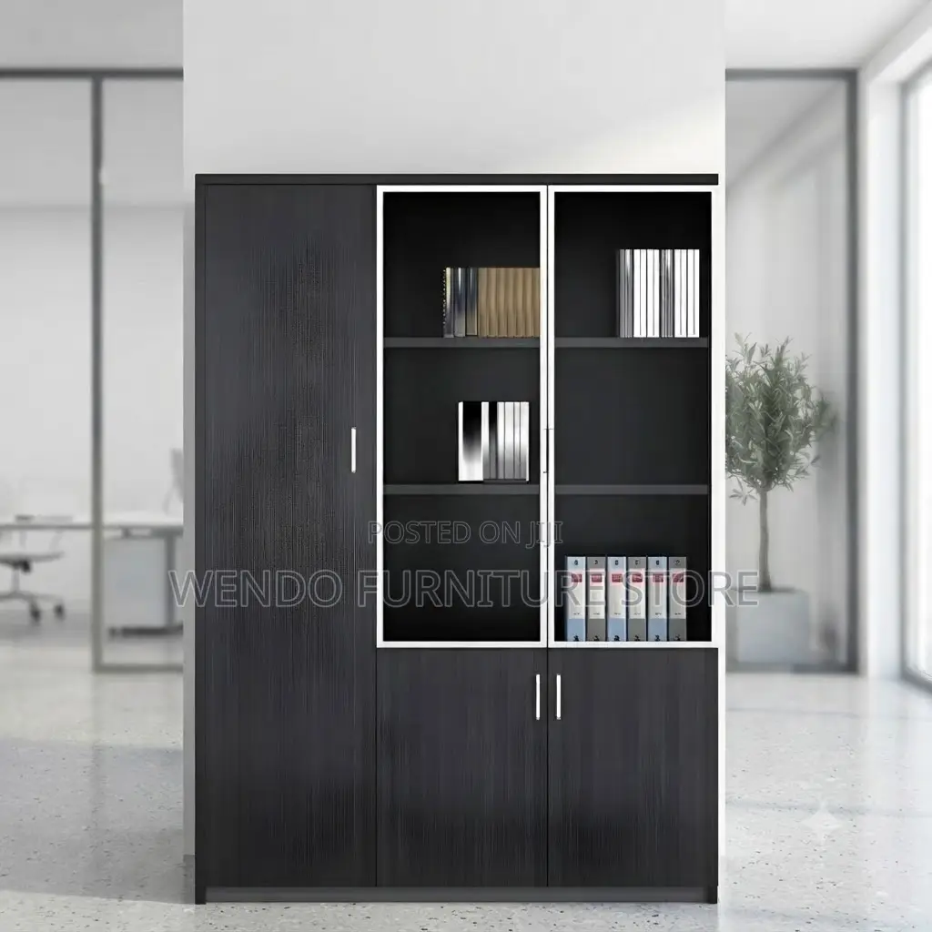 Office Cabinet; Three Doors Wooden Executive Document Storage Cabinet