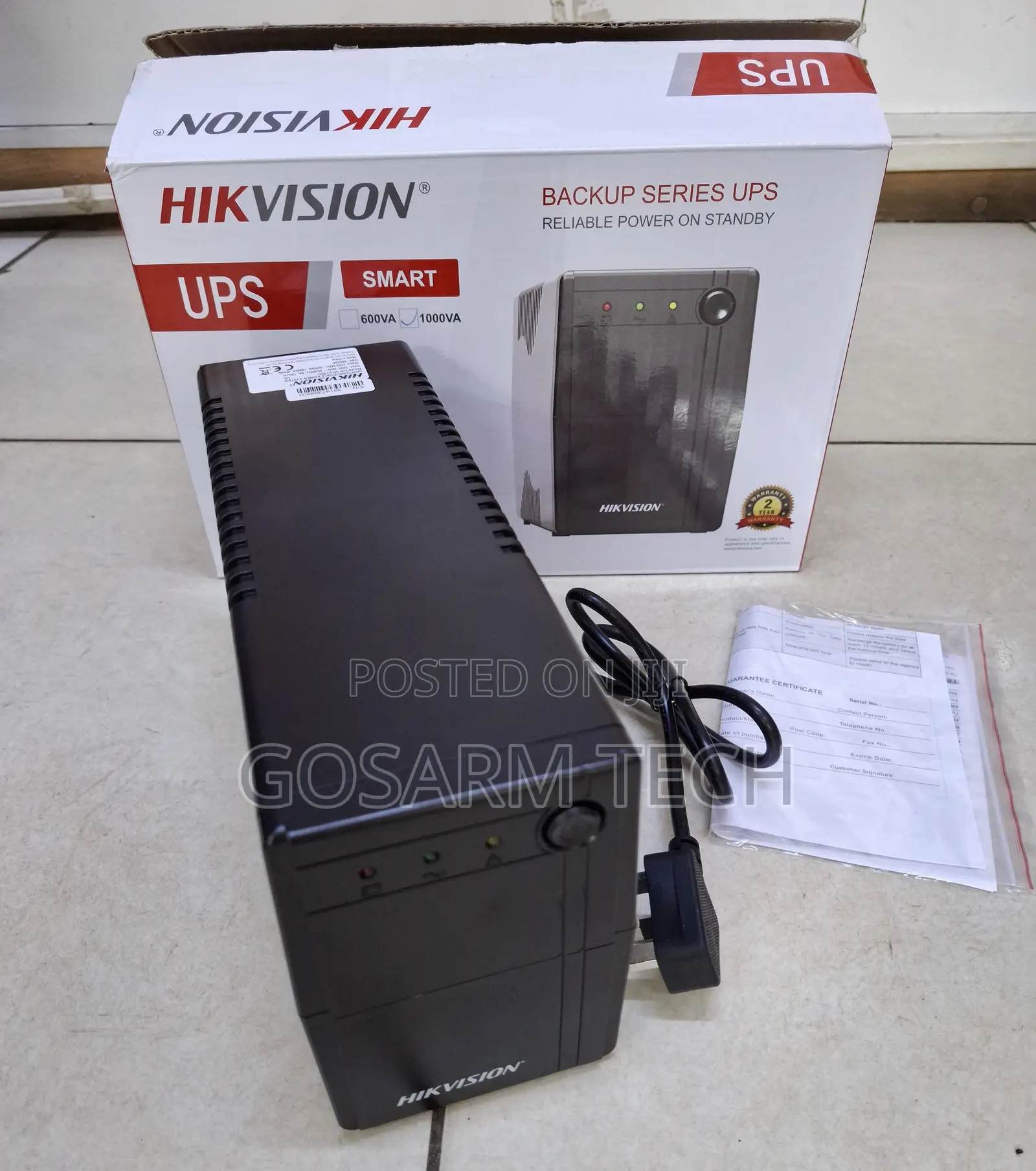 Hikvision 1000va Back UP Power UPS 2Ports 1KVA Capacity