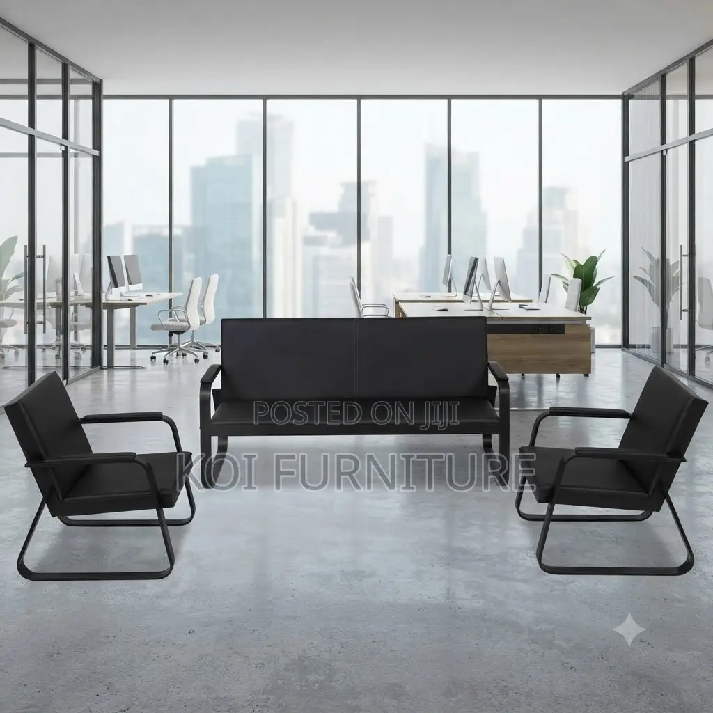 Office Sofa; Executive Five Seaters Leather Reception Sofa Set Bench