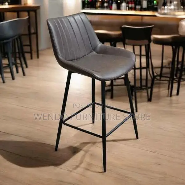 Barstools; Leather Counter Reception Non Swivel Barstool