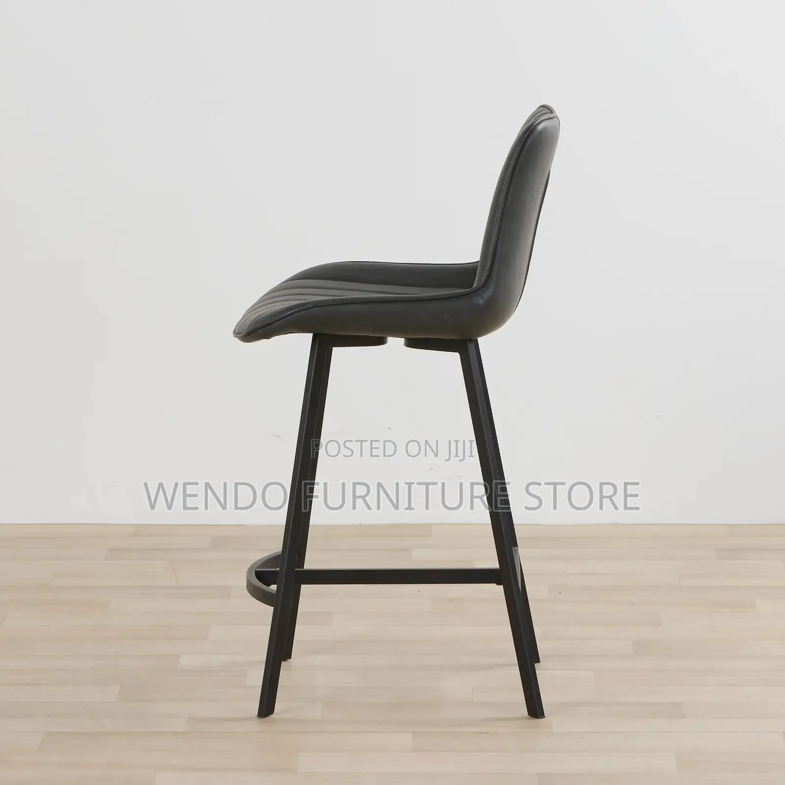 Barstools; Leather Counter Reception Non Swivel Barstool