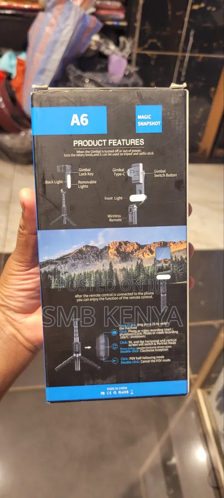 A6 Foldable Smartphone Gimbal Tripod for Vlogging