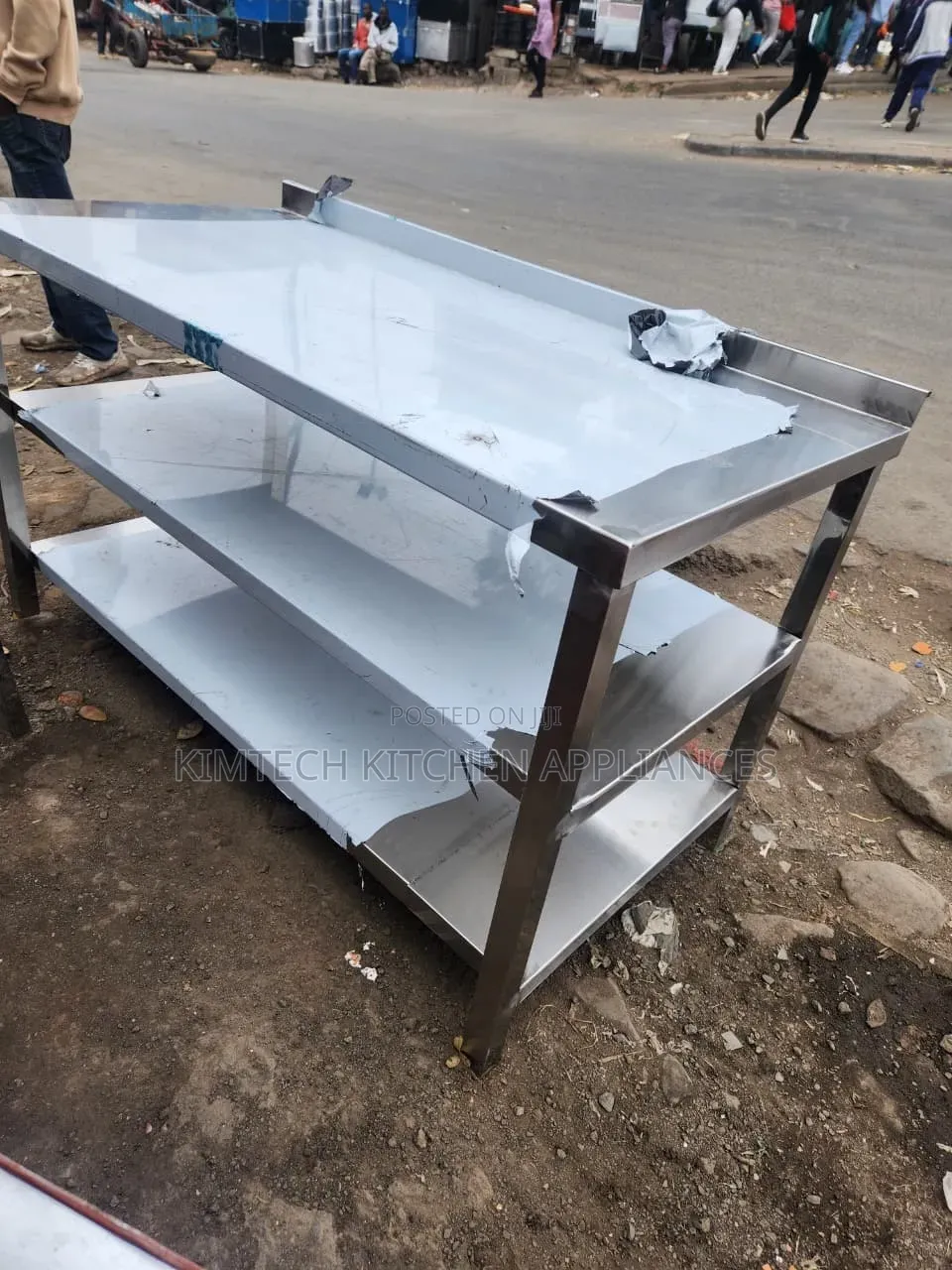 Heavy Duty Double Shelves Working Table