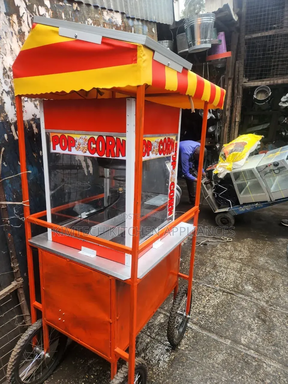 Gas Popcorn Cart Trolley Machine