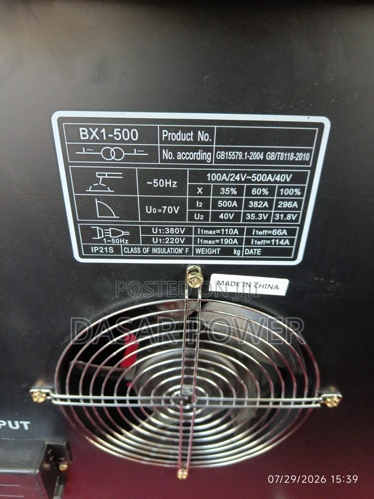 Aico Japan BXi-500 Heavy Commercial AC Arc Welding Machine.