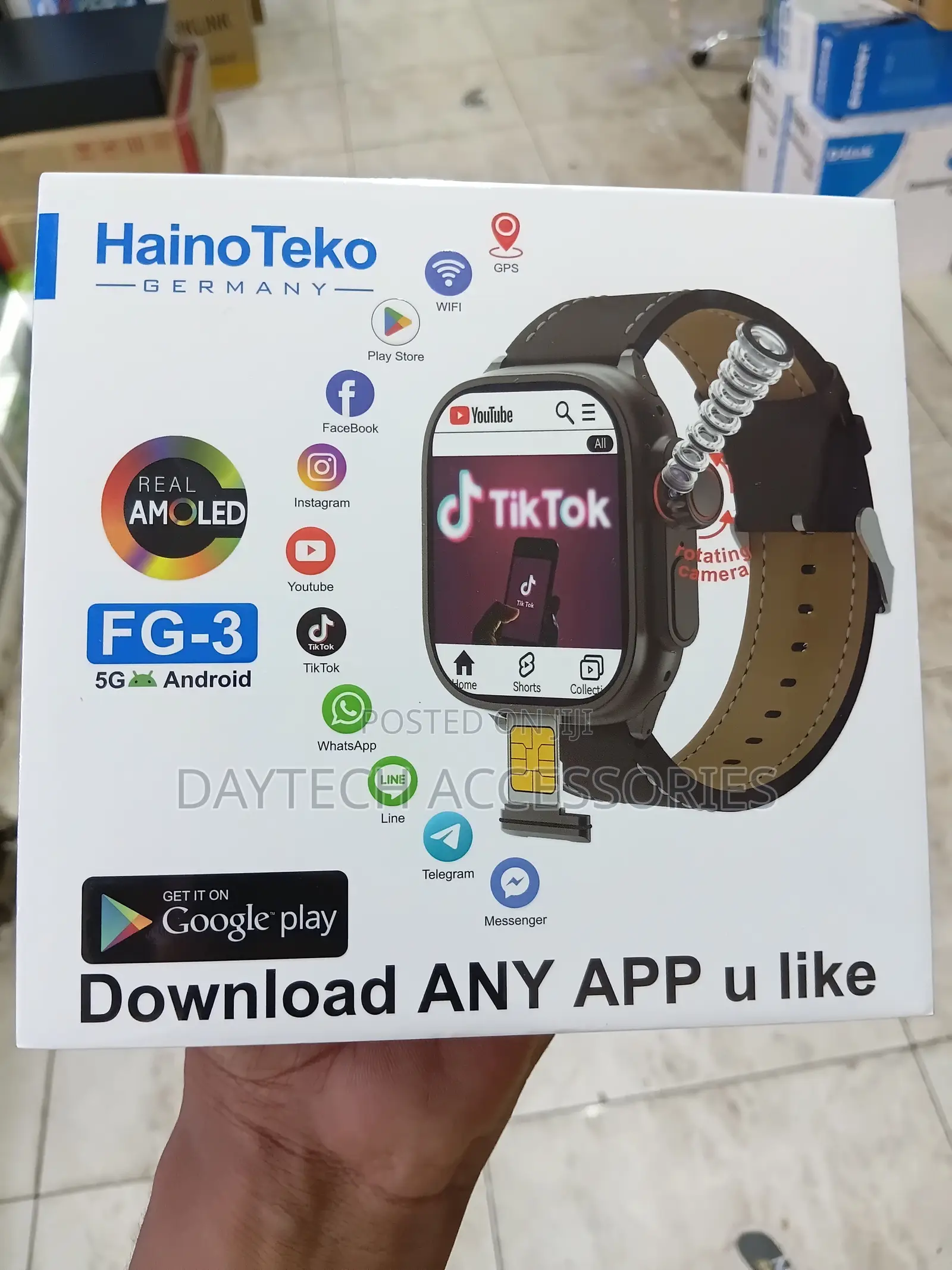 Haino Teko Fg-3 5G Android Smart Watch Sim Card Support.