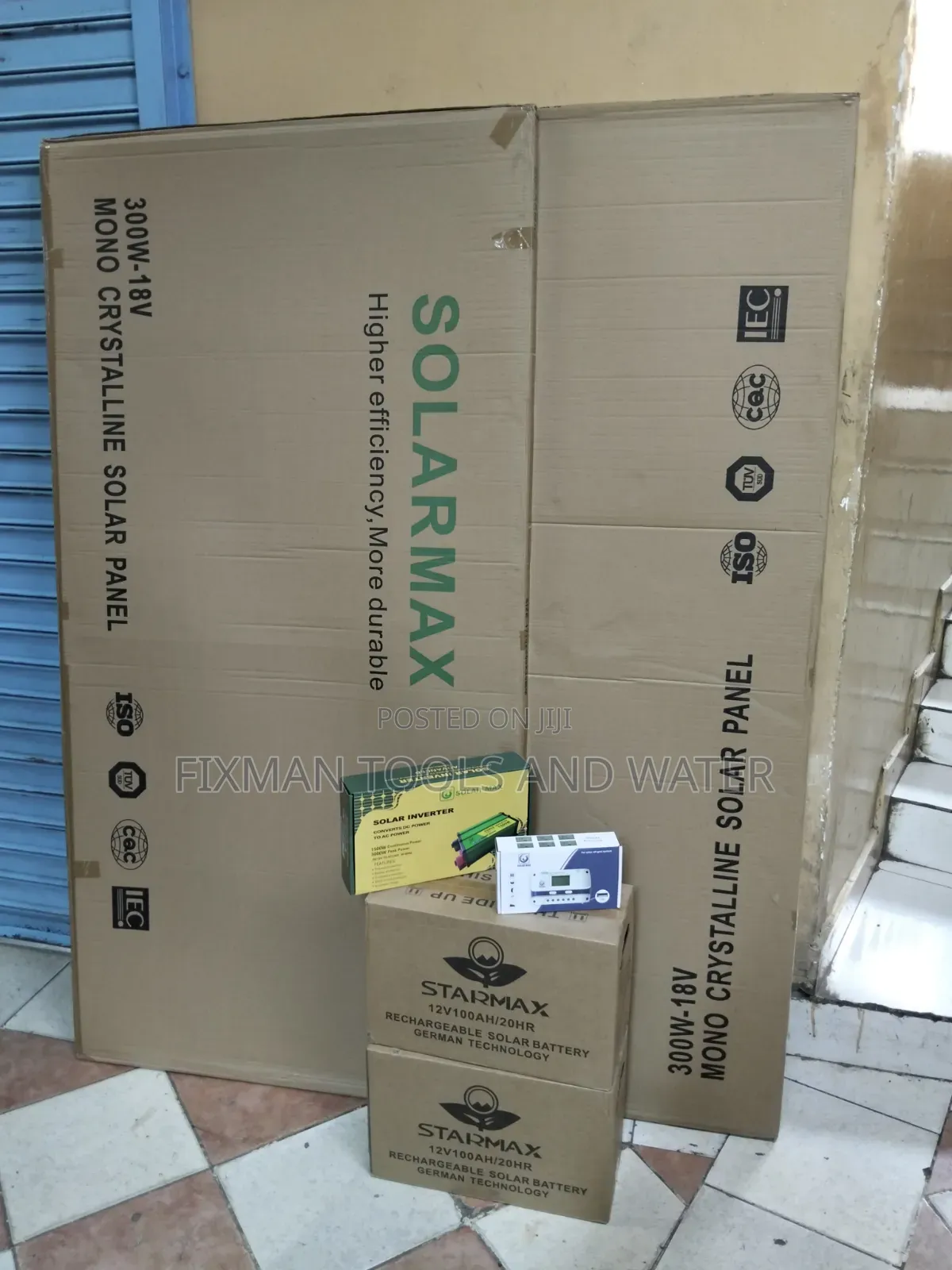 New 1.5 Kva Solar System Set 2 Panel 2 Battery Inverter and Controller