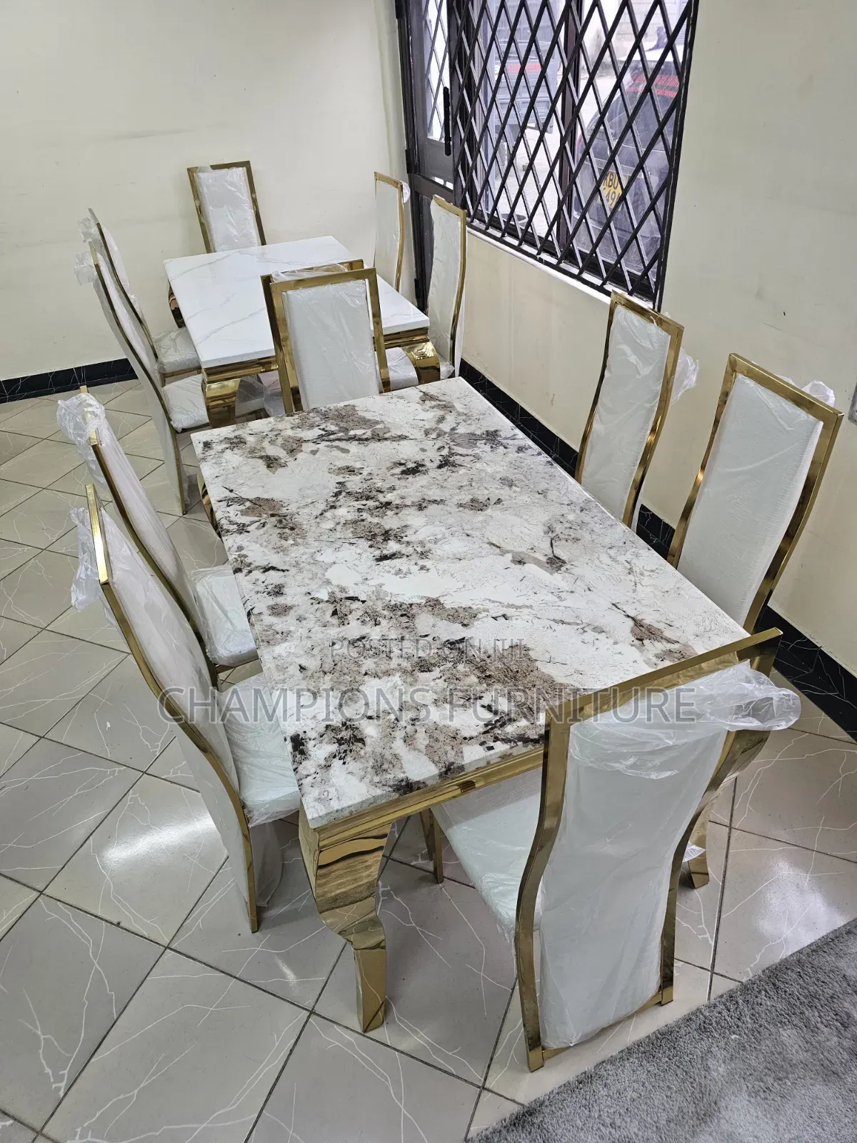 White Marble Dining Table Set