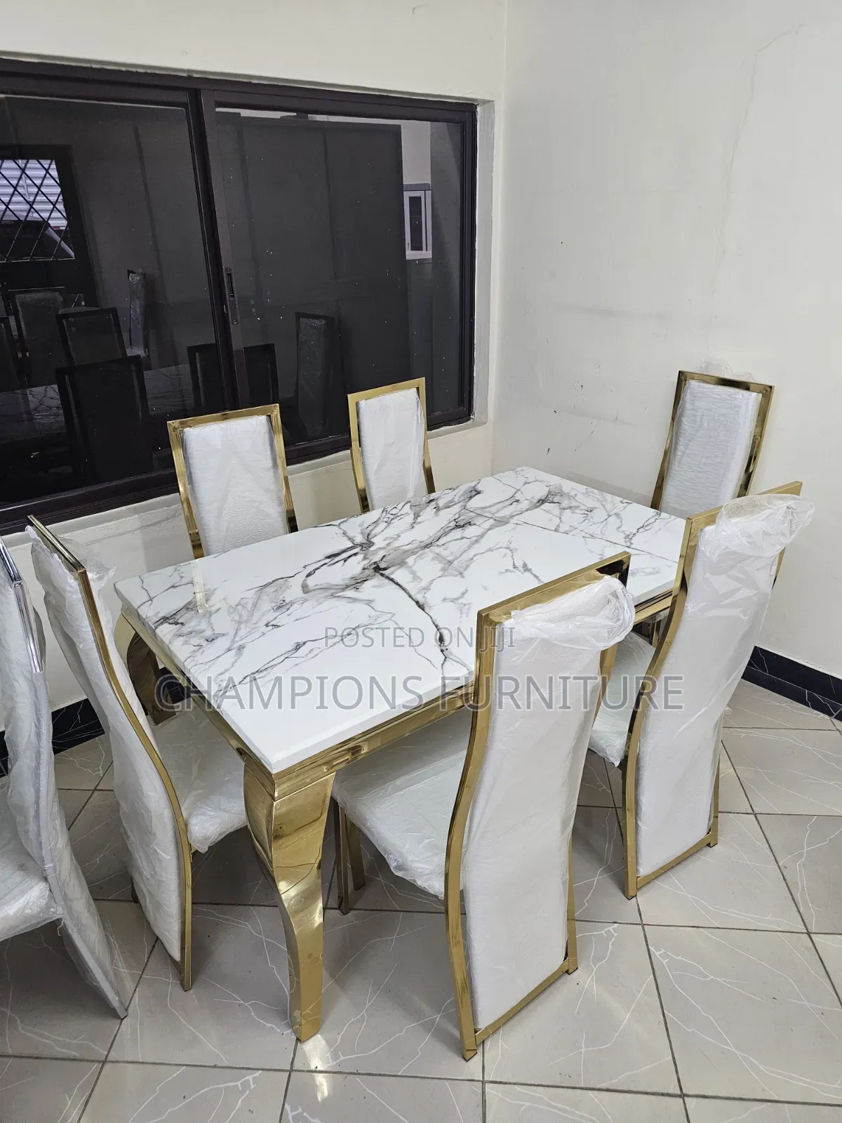 White Marble Dining Table Set