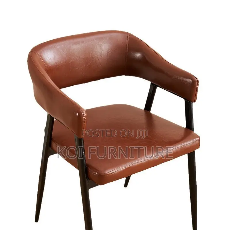 Dining Chairs; Round Back Leather Chair