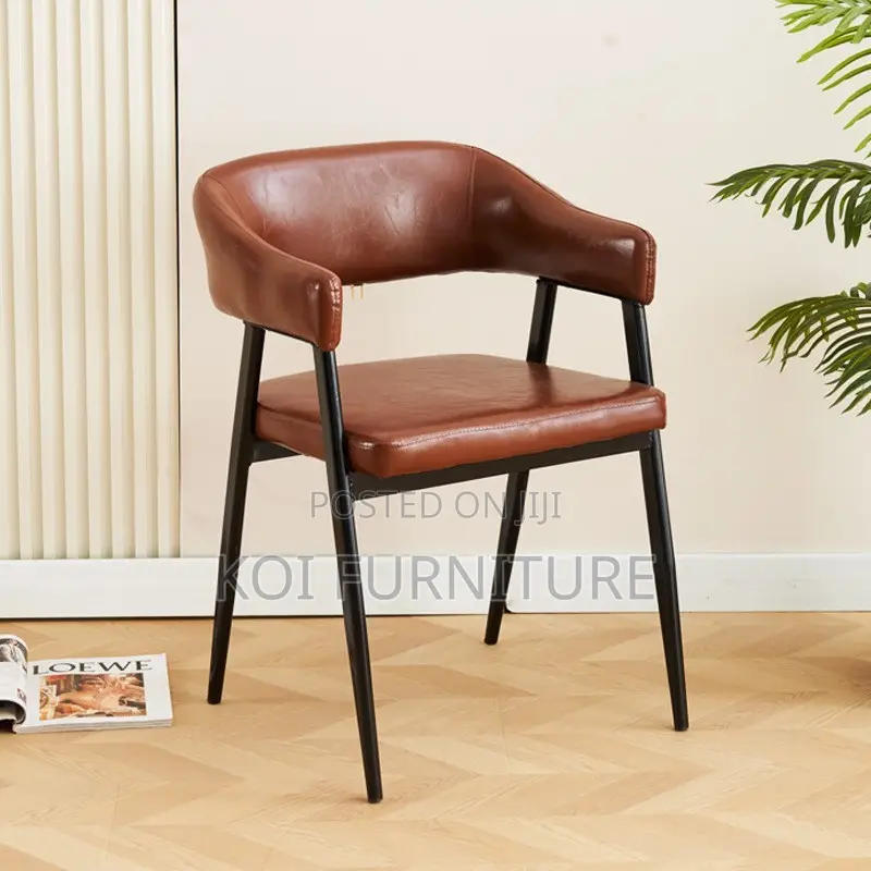 Dining Chairs; Round Back Leather Chair