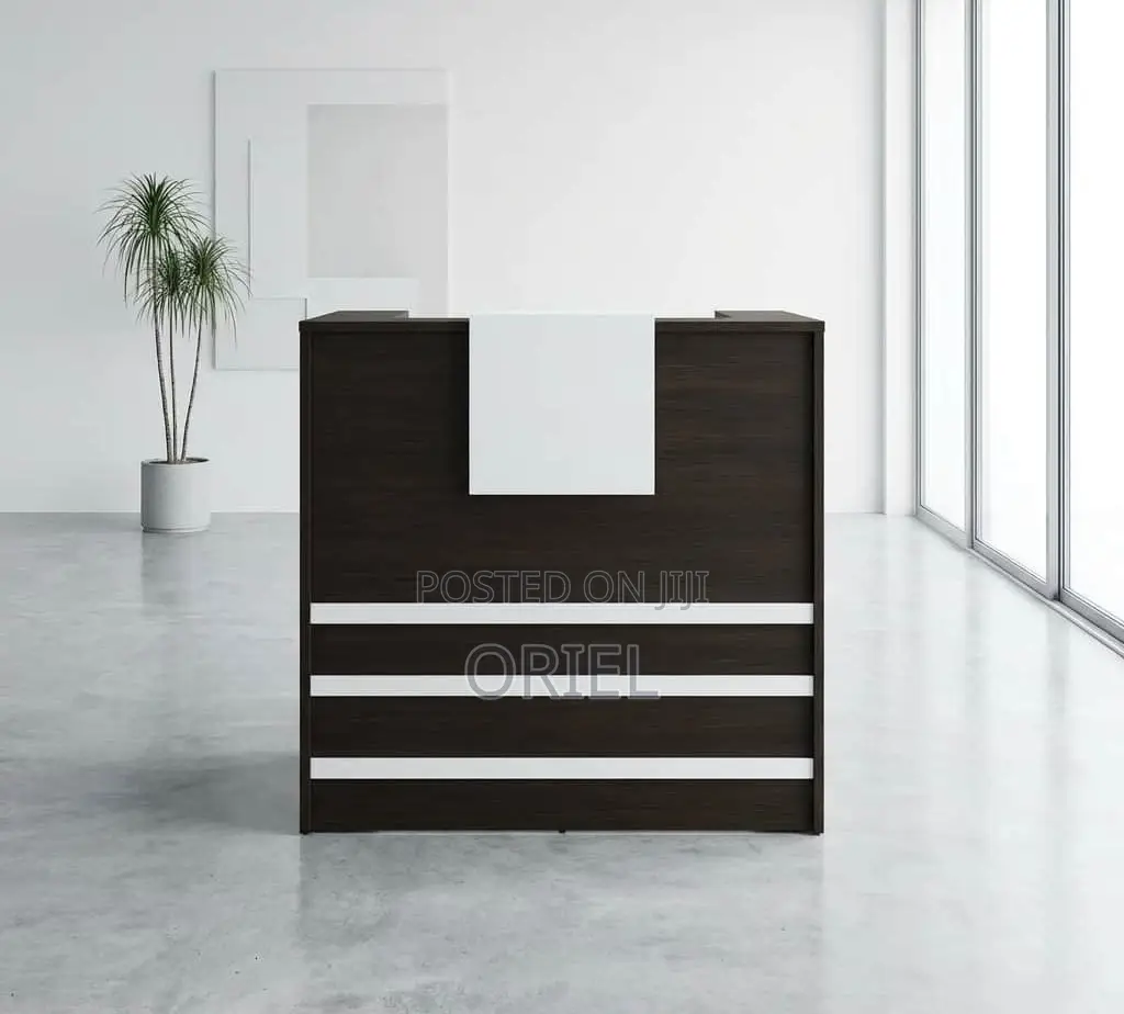 Office Reception Desk : Black 1200MM Custom Office Reception Desk