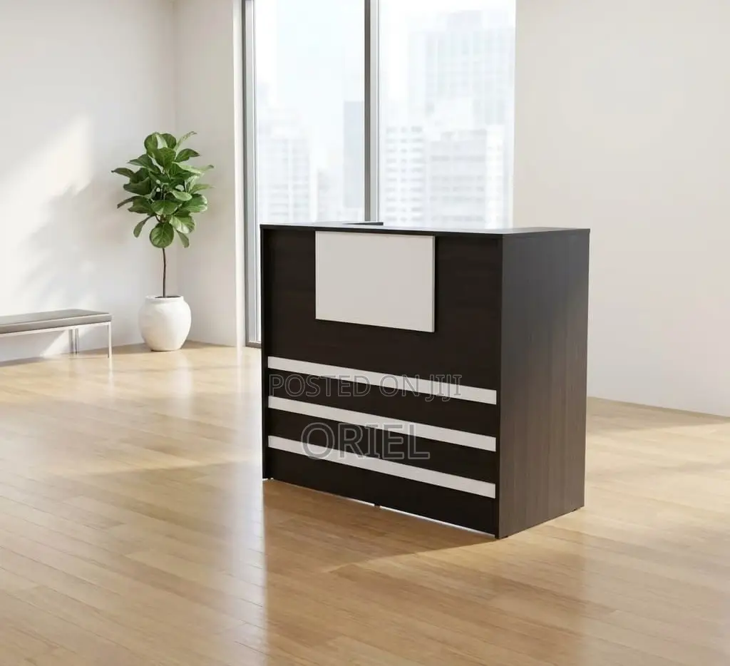 Office Reception Desk : Black 1200MM Custom Office Reception Desk
