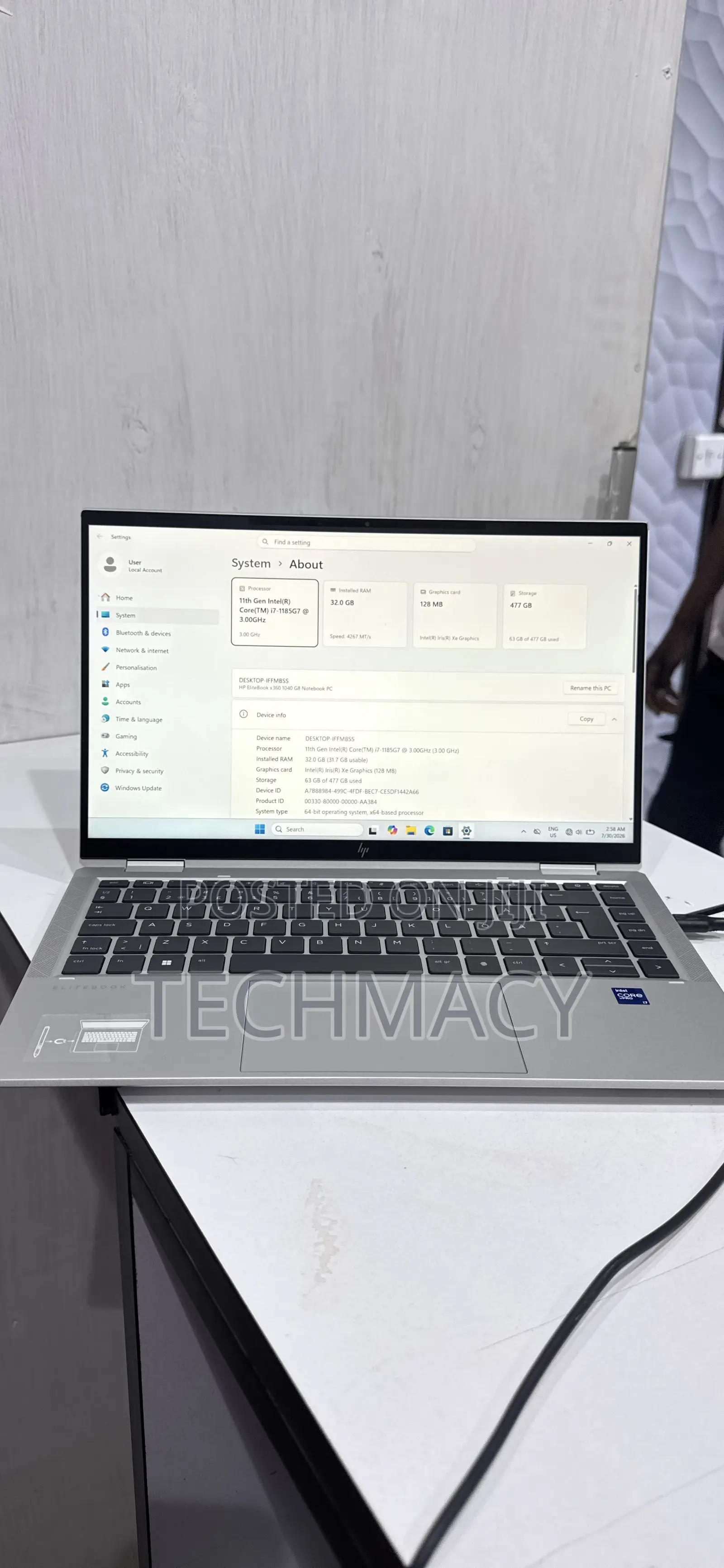 Laptop HP EliteBook 1040 G8 32GB Intel Core i7 SSD 512GB