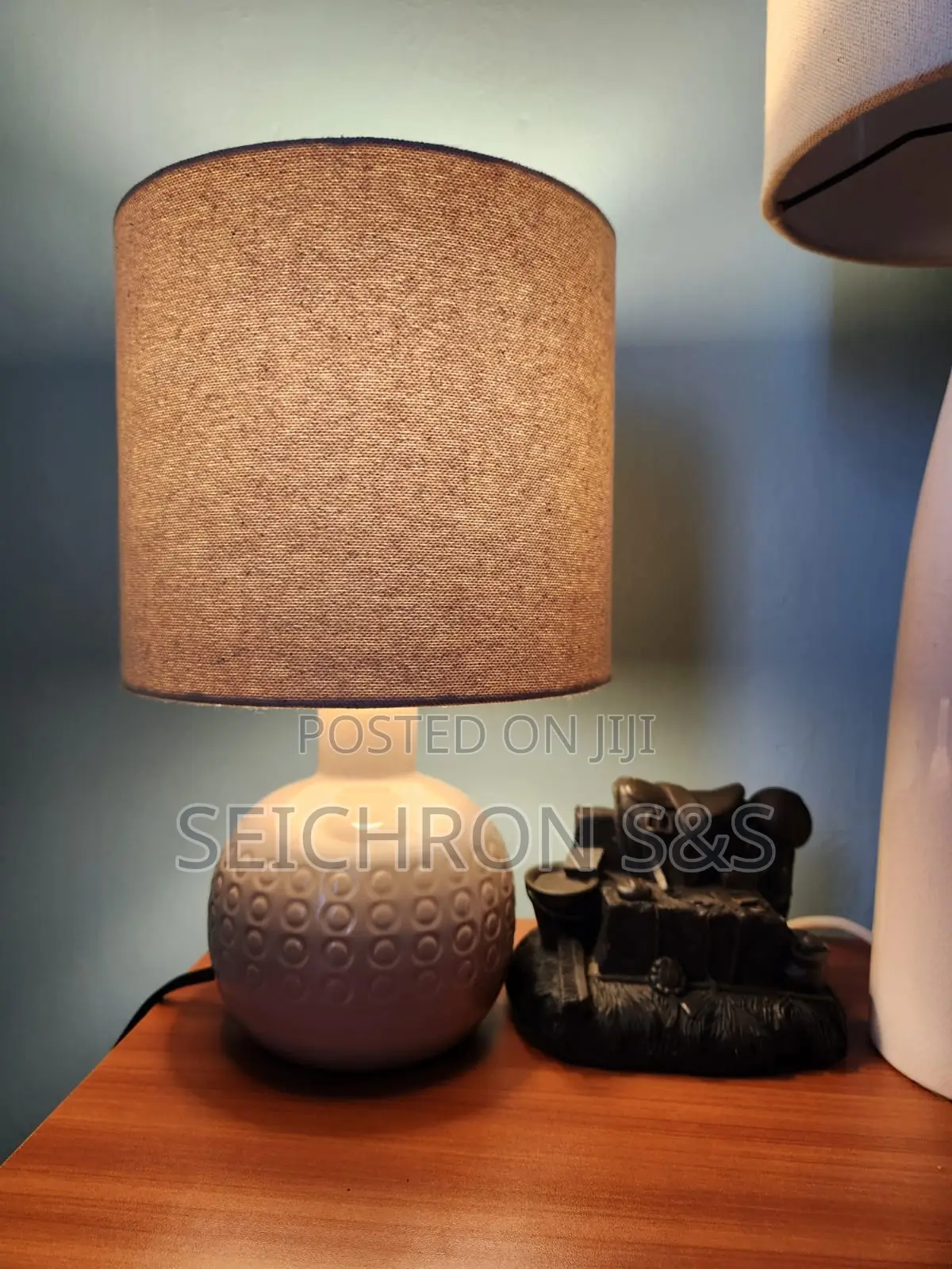 Ceramic Table Lamp — Ball Base — New Shade — Nairobi