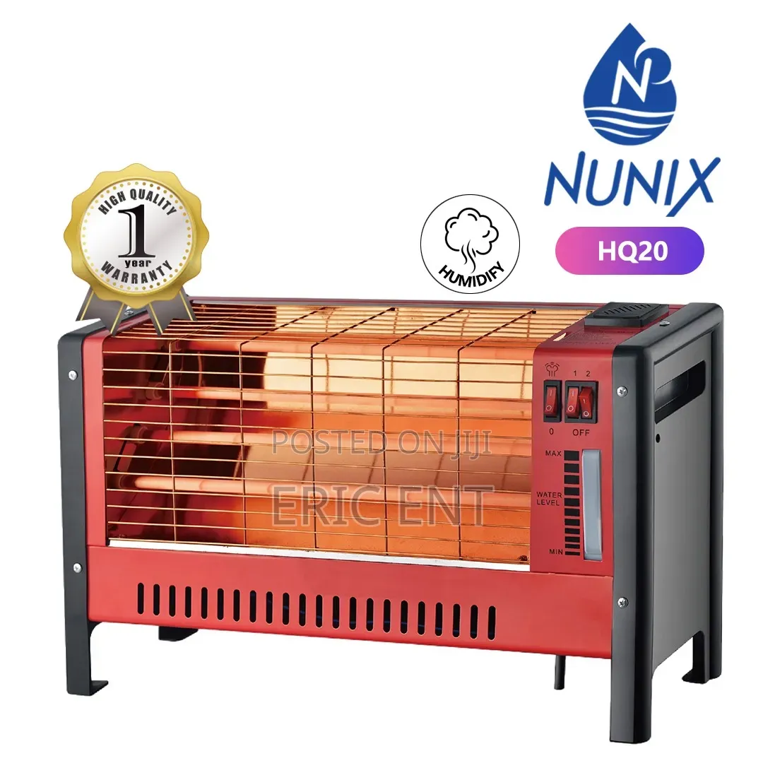 Nunix HQ20 3-Sided Quartz Room Heater Featuring a Built-In