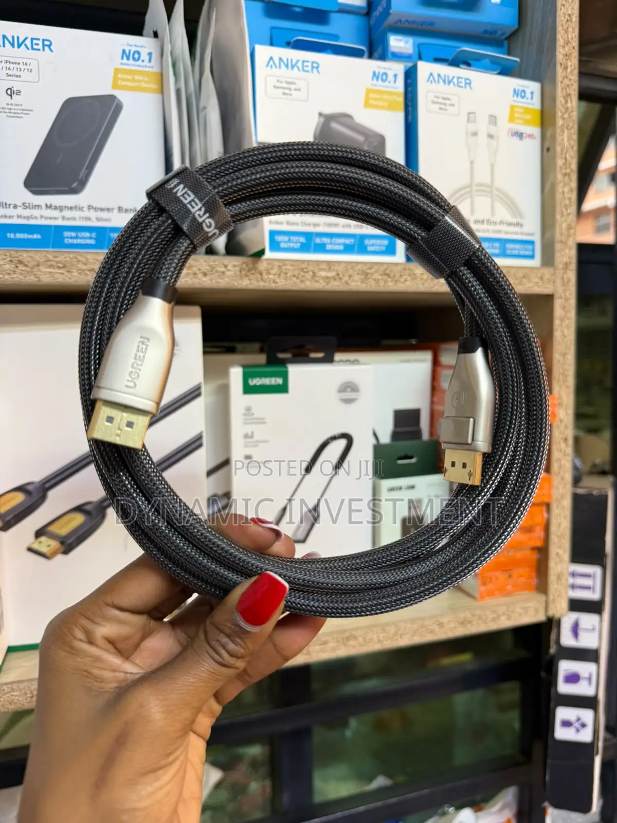 UGREEN DISPLAYPORT 1.4 M/M Cable Zinc Alloy Shell With Braided 2m