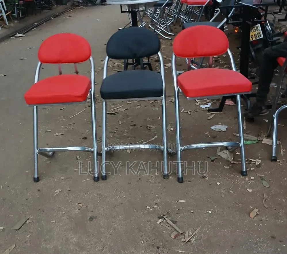 Stainless Steel Powder Coating Finish Chairs Red and Black