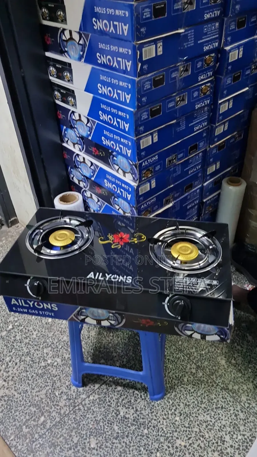AILYONS Glass Table Top 2 Burner Gas Stove High Efficiency Portable