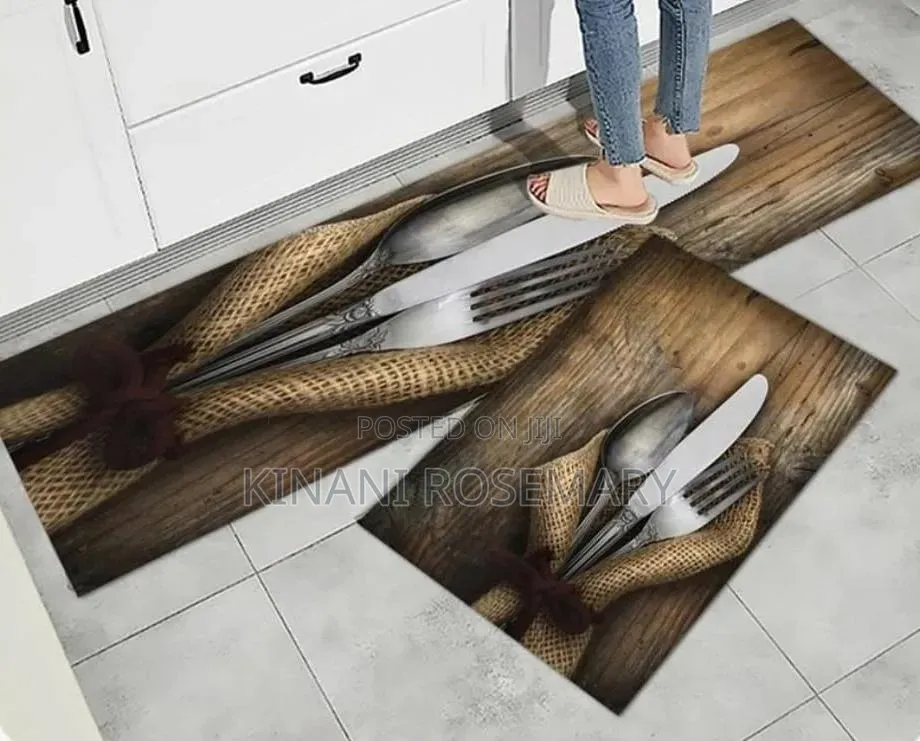 2-Piece Non-Slip Kitchen Mat Set – Modern Absorbent Floor Rugs