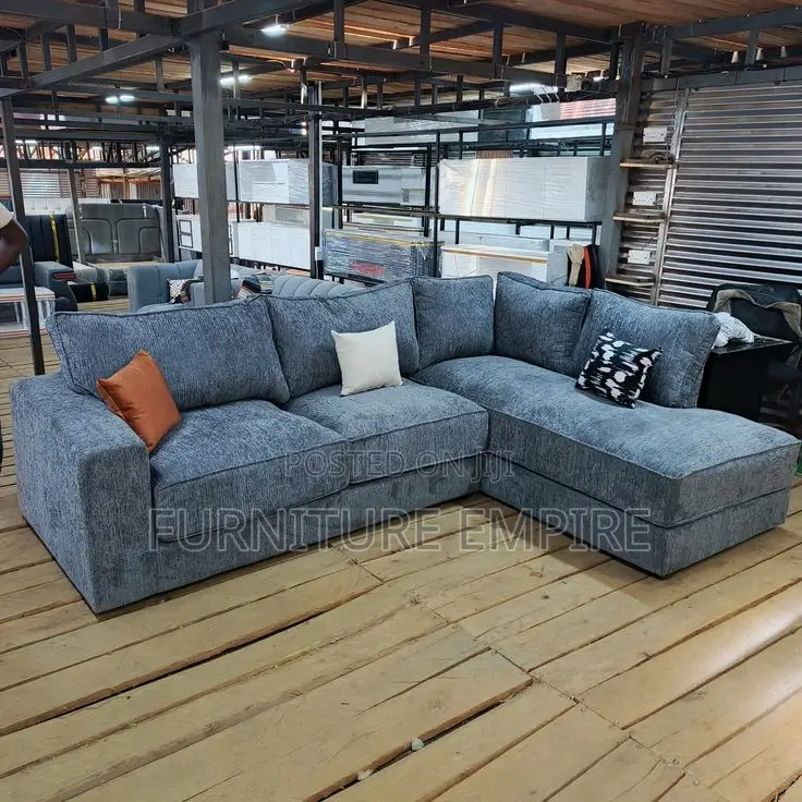 6-Seater L-Shaped Sofa — Grey Modern Comfort