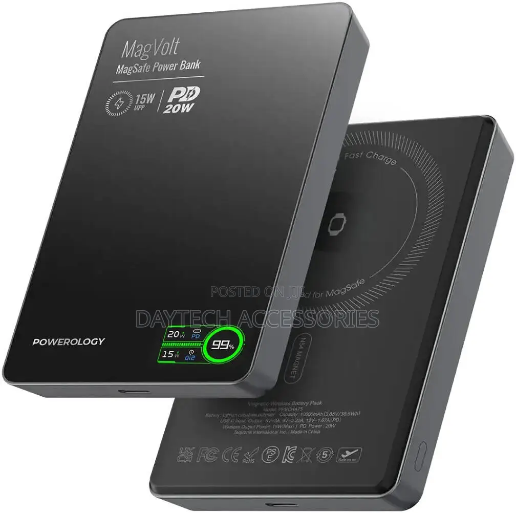Powerology MagVolt Magnetic Power Bank 10000 mAh (MagSafe Compatible)